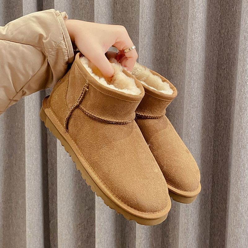 ifffly Snow boots for men and women, short boots with fur and thickened cotton for warmth and anti-slip