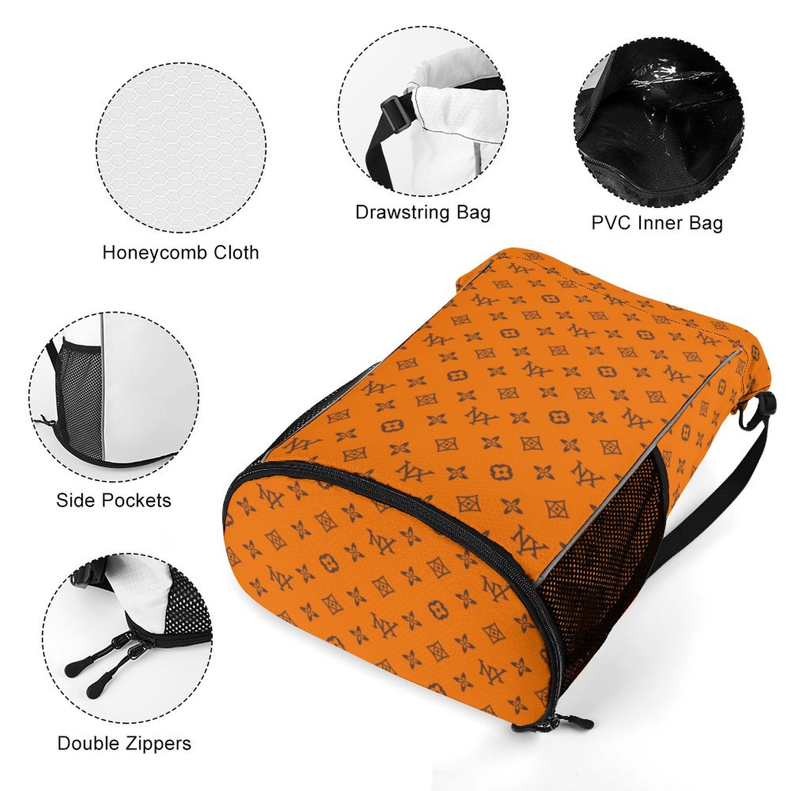 Sports Basketball Bag Bundle Pocket Draw Rope Bag Mens and Womens Travel Sports Shoulders Fitness Bag Training Backpack Bag (dry wet separation)