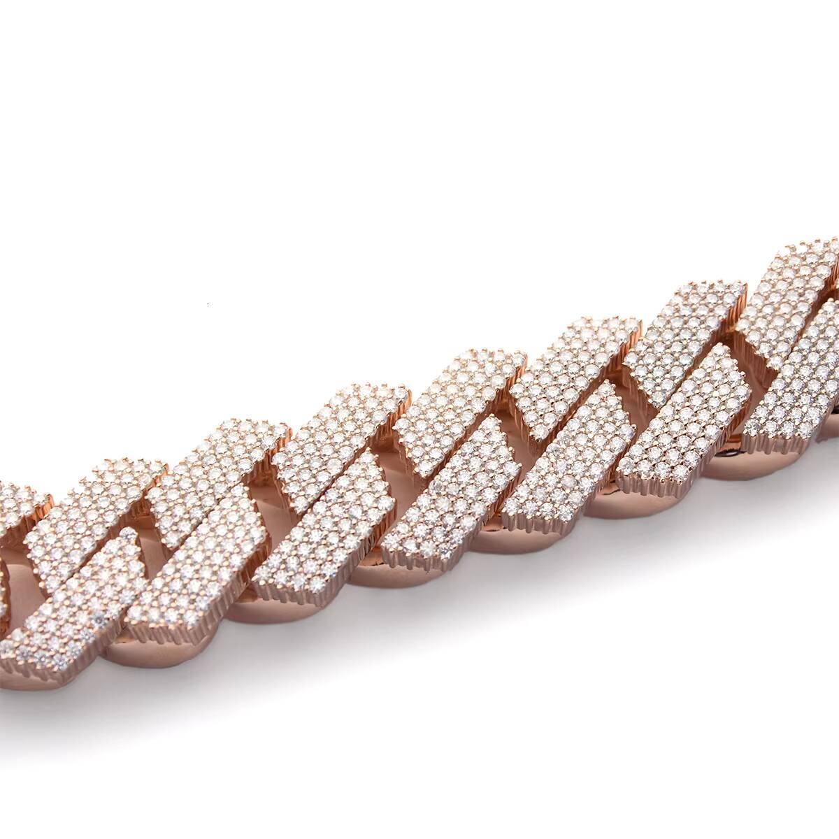 20mm Cuban Link Chain Moissanite 925 Sterling Sliver Luxury 24 Inches Diamond Necklace