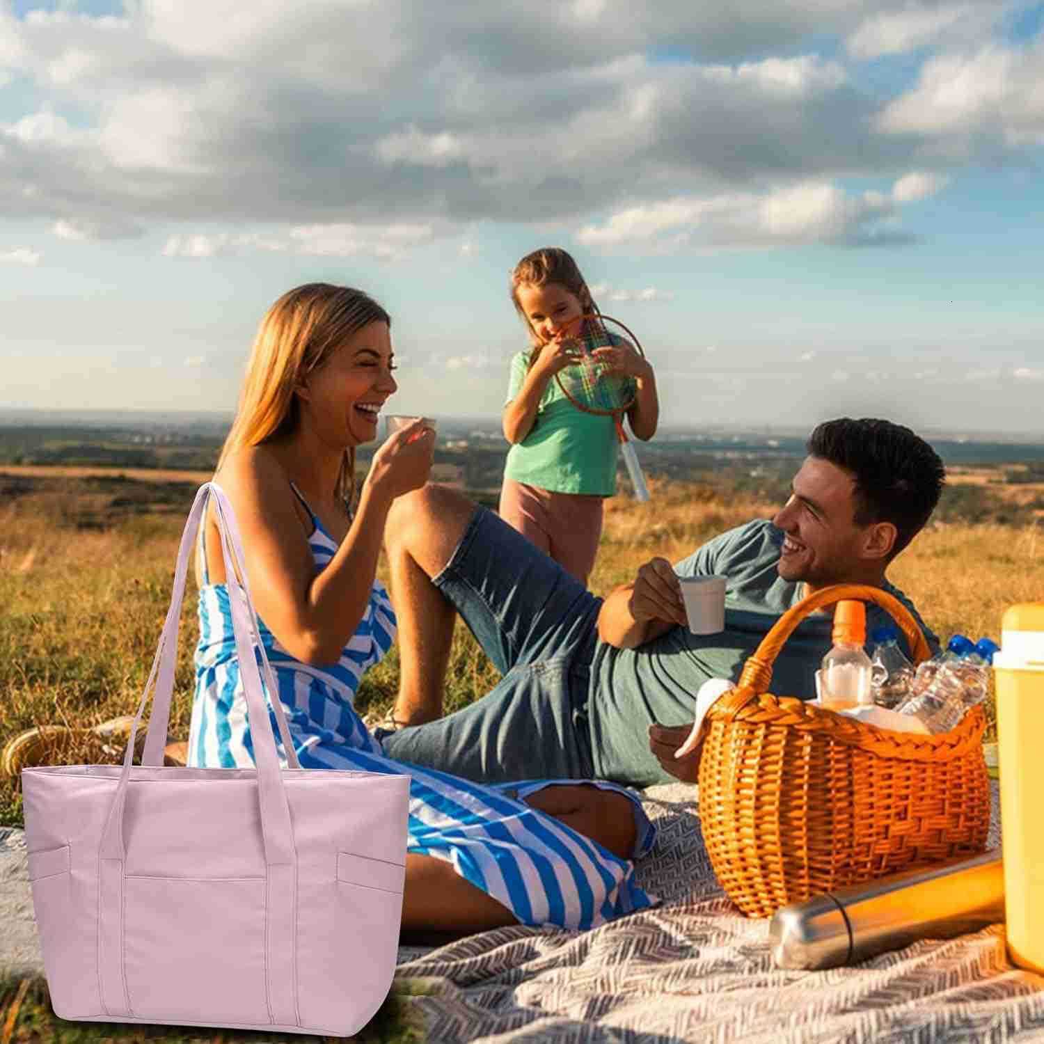 Tote Bag for Women Travel Essentials Large Tote Bag with Zipper Top Handle Handbag for Travel WorkZ250920