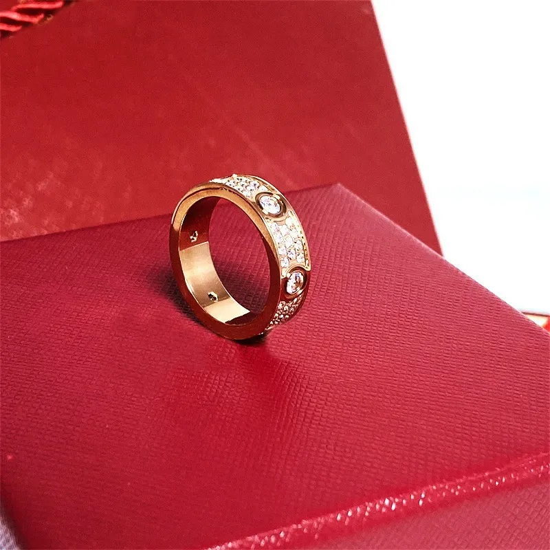 Ring designer ring classic couple cluster rings women men diamonds designer Jewelry love cross Stud flower wedding rings size 5-11 very good