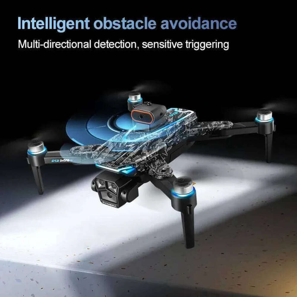 New D13 Drone 4K Professional Three HD Camera With Large Screen 5G WIFI FPV Dron Brushless Optical Flow Hover Folding Quadcopter
