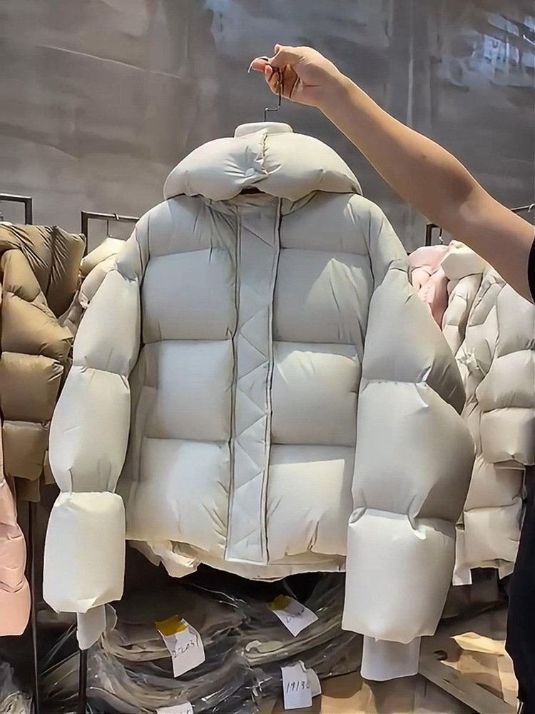 Womens Brown Jacket Parkas Warm Thick Long Sleeve Paddle Coat Fashion Turtle Neck Coat 2000s Winter Clothing R241107