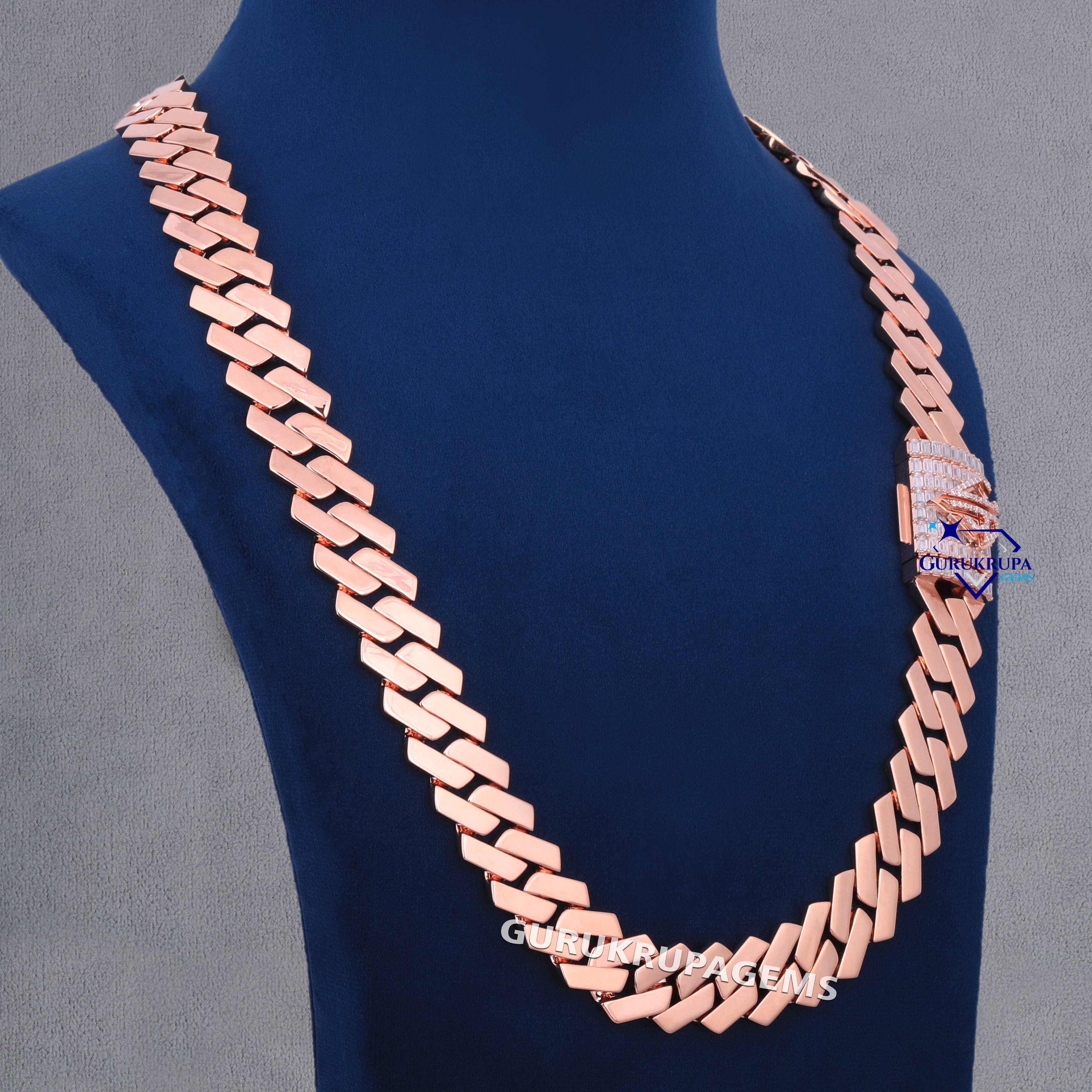 Personalized Lock Hip Hop 925 Sterling Silver 18MM Iced Out VVS Moissanite Baguette Diamond Cuban Link Chain Luxury Bling