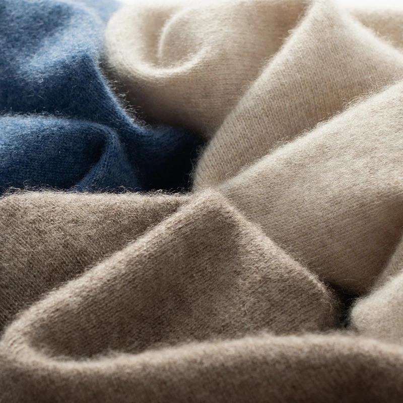 Mens Fashion Casual Wool Sweater Warm Autumn And Winter SemiHigh Neck Knitted Bottoming Shirt 251023