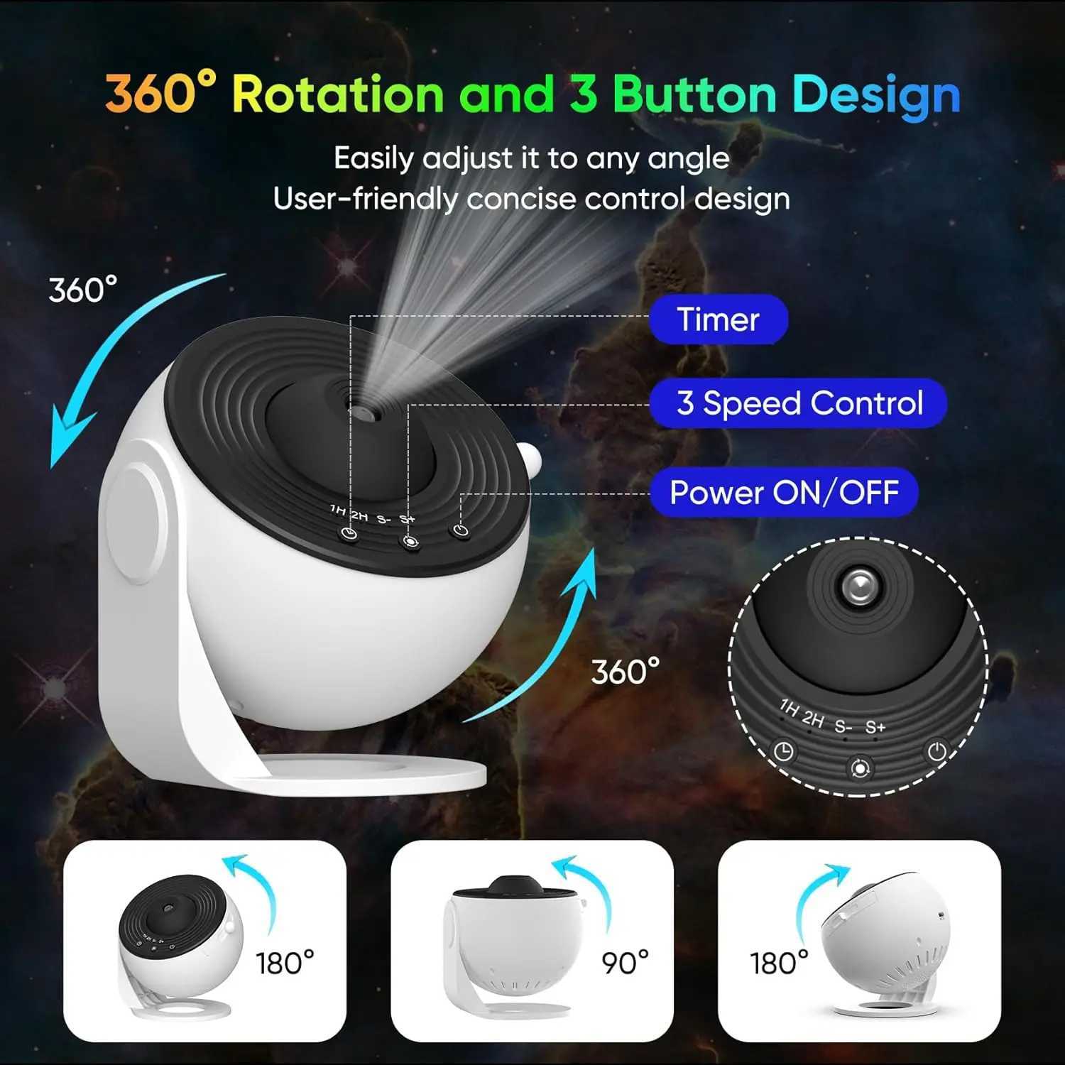 Galaxy Projector for Bedroom HD Image Star Projector Adjustable Galaxy Light Knob 13 Film Discs Planetarium Projector for Ki Z250919