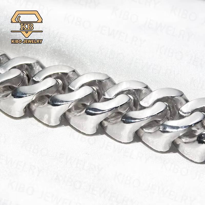 Hip Hop Mens 925 Sterling Silver VVS Iced out Miami Cuban Link 22mm Big Cuban Chain Moissanite Necklace Jewelry