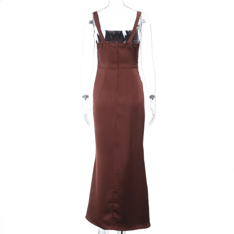 Townlike Slim Bodycon Maxi Long Dress Women Spaghetti Strap Summer Dress Backless Nightclub Sexy Party Dresses 250920