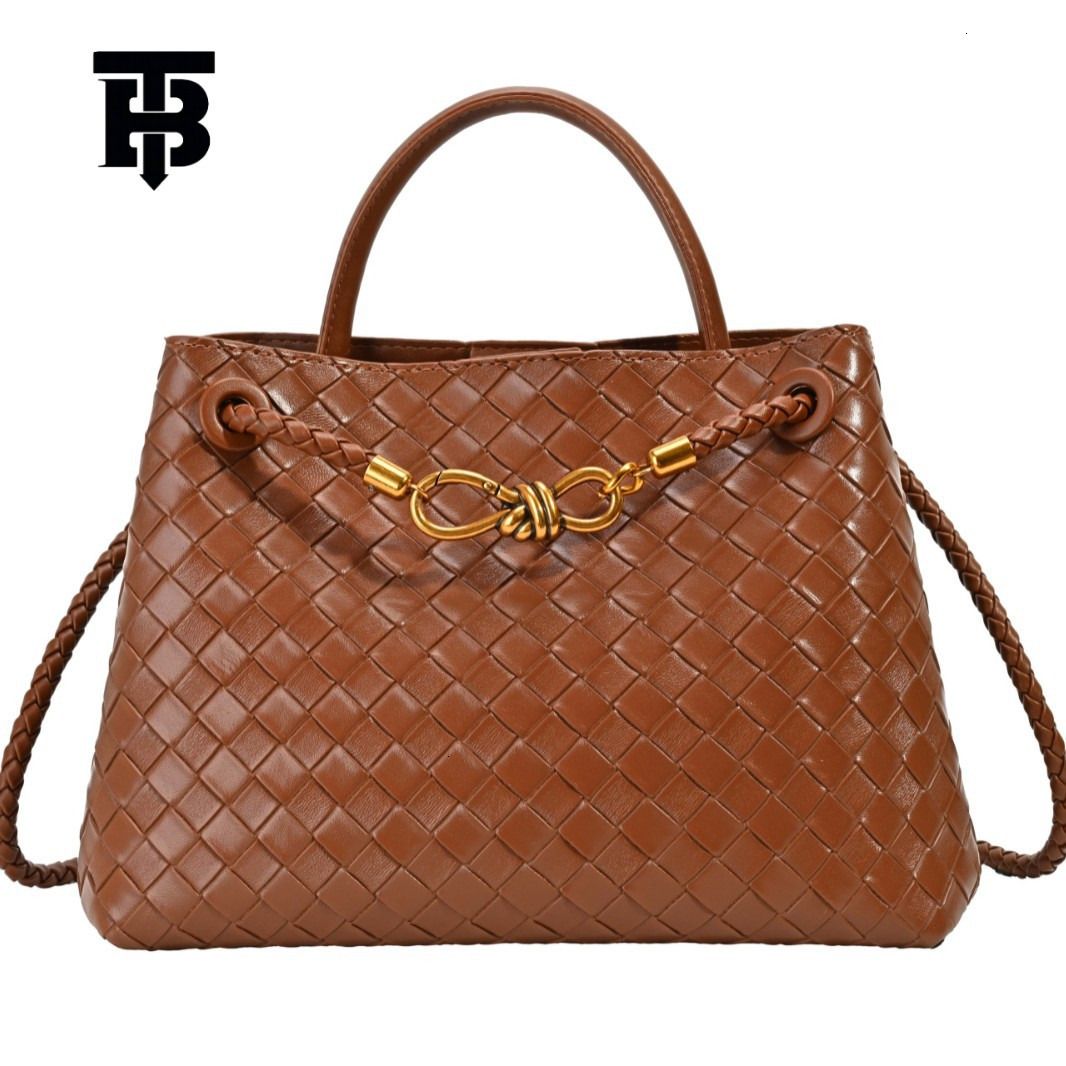 TB BHULAMTE Free Shipping New Designer Women's Bag 2025 Metal Rope Buckle Woven Bag Shoulder Bag Niche High-quality Texture Handbag