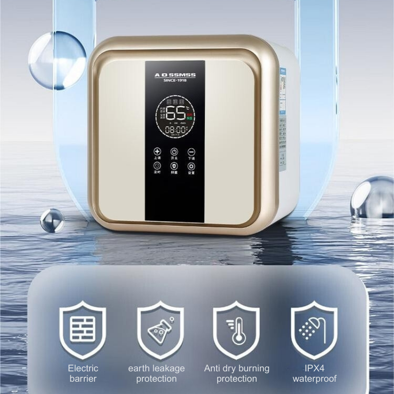 8L Digital Display Electric Water Heater, ABS Shell, Enamel Liner, Multiple Protections, 1500W, 220V, IPx4 Waterproof-HY8-1F