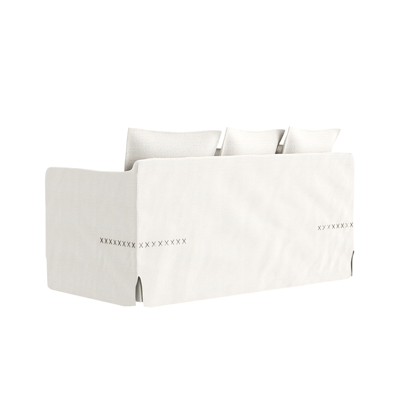 Living Room Furniture Refined Cream Double - seater Ripple - effect Couch, Perfect for Modern Home Aesthetics