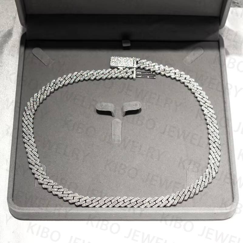 Highend Iced Out Pass Diamond Shiny Tester Hip Hop Necklace 8mm Lab Grown Diamond Chain Lab Grown Diamond Chain
