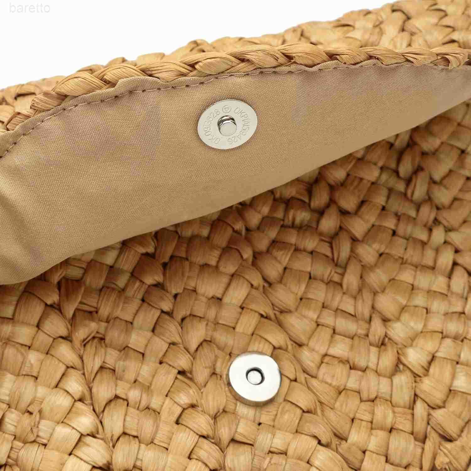 Women Straw Clutch Summer Straw Beach Bag Woven Evening Purse Envelope Handbag Khaki Wallet Purse Z2509020