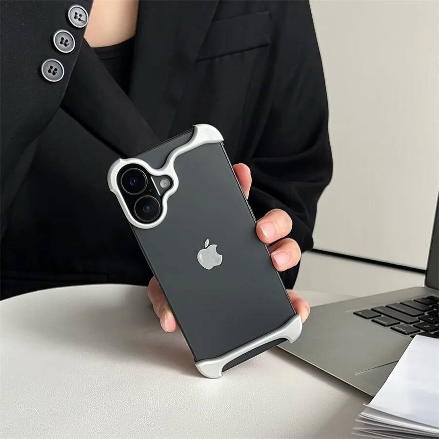 Arc Aluminum Metal Bumper Pulse Case For IPhone13 14 15 16 17 Air Pro Max 16Pro Plus Lightweight Phone Cover