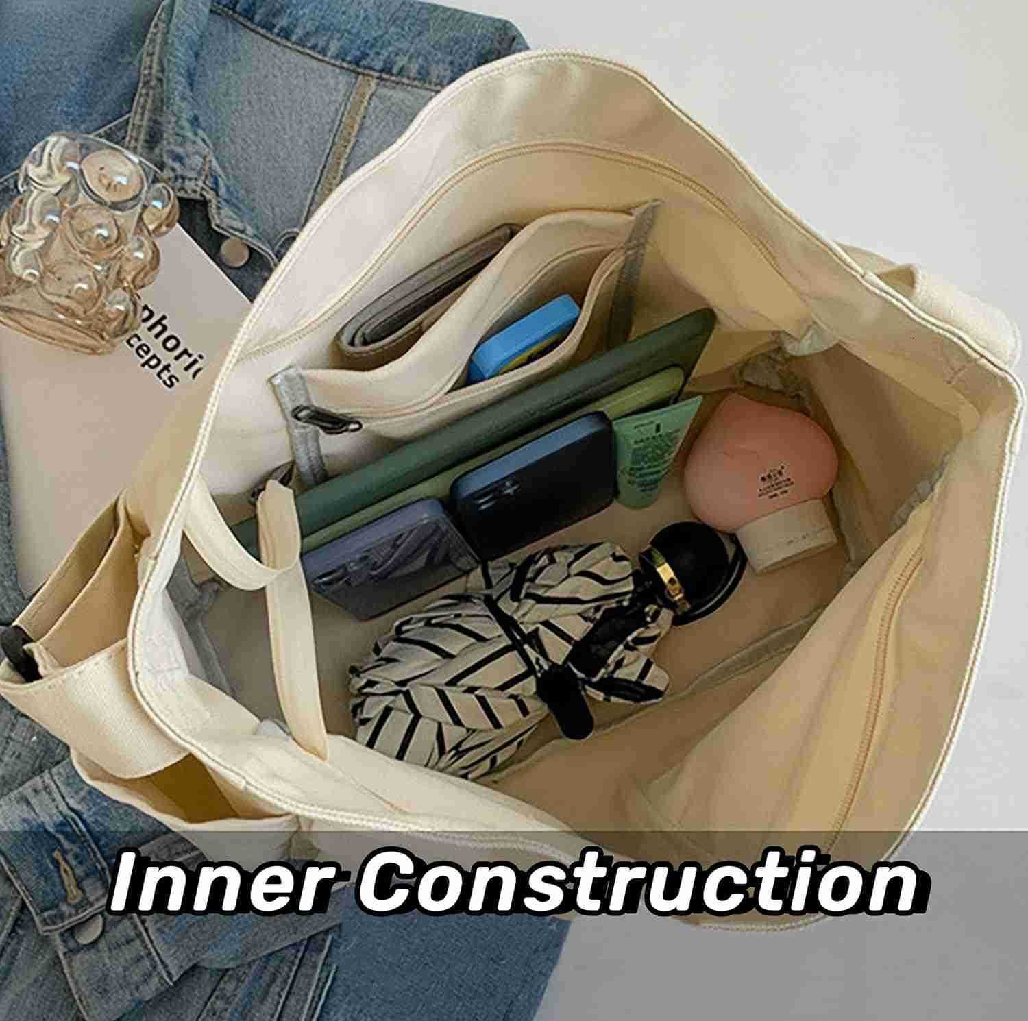 LauthenS Grunge Bag Canvas Hobo Crossbody Shoulder Tote Bag for Women and Men Large Messenger Bag with Multiple PocketsZ250920