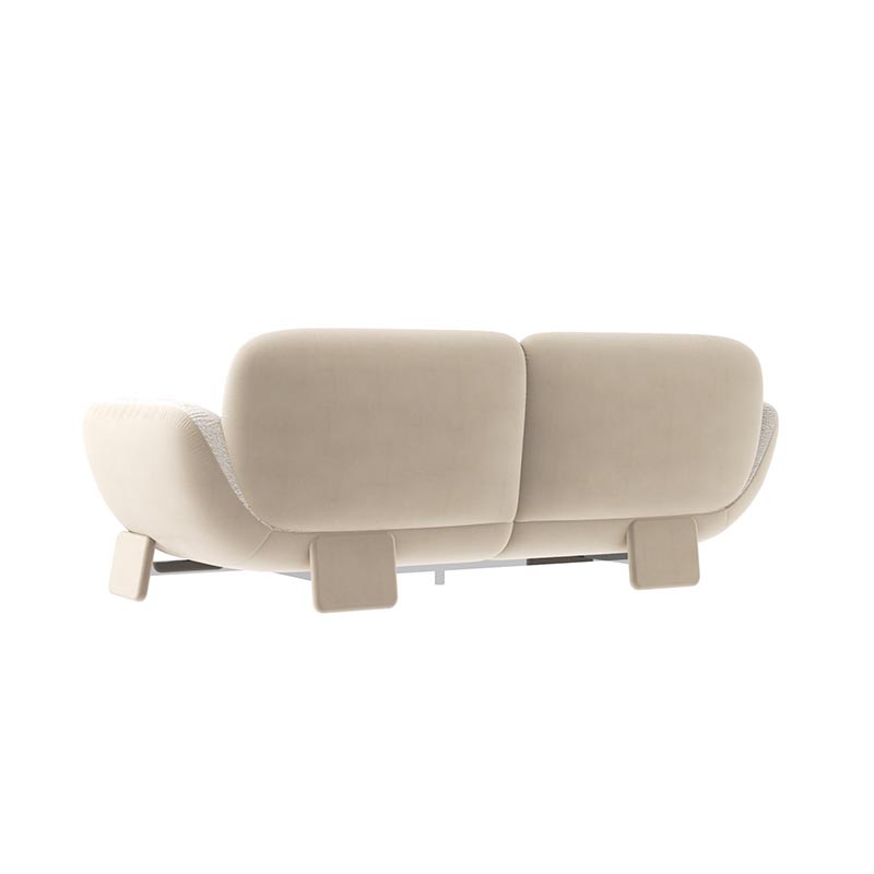 Living Room Furniture Comfortable Light - colored Double - seater Boucle Upholstered Sofa for Living Spaces