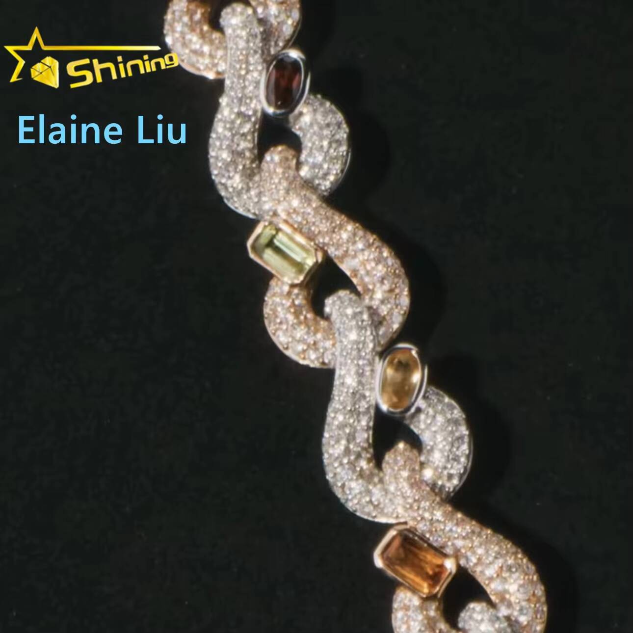 Iced Out 925 Sterling Silver Moissanite Fine Jewelry Luxury Fashion Hip Hop Cuban LinkMiami Cuban Link Chain Necklace