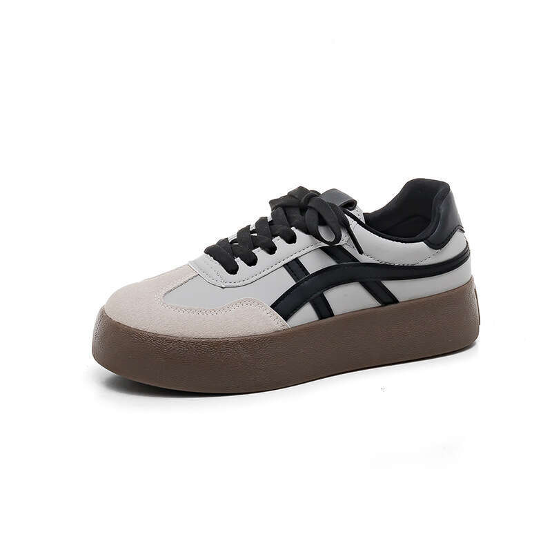 Niche Sneakers Men Women, White for Spring and Autumn, Women's Thick-Soled Student Training Shoes, Casual Shoes F8861
