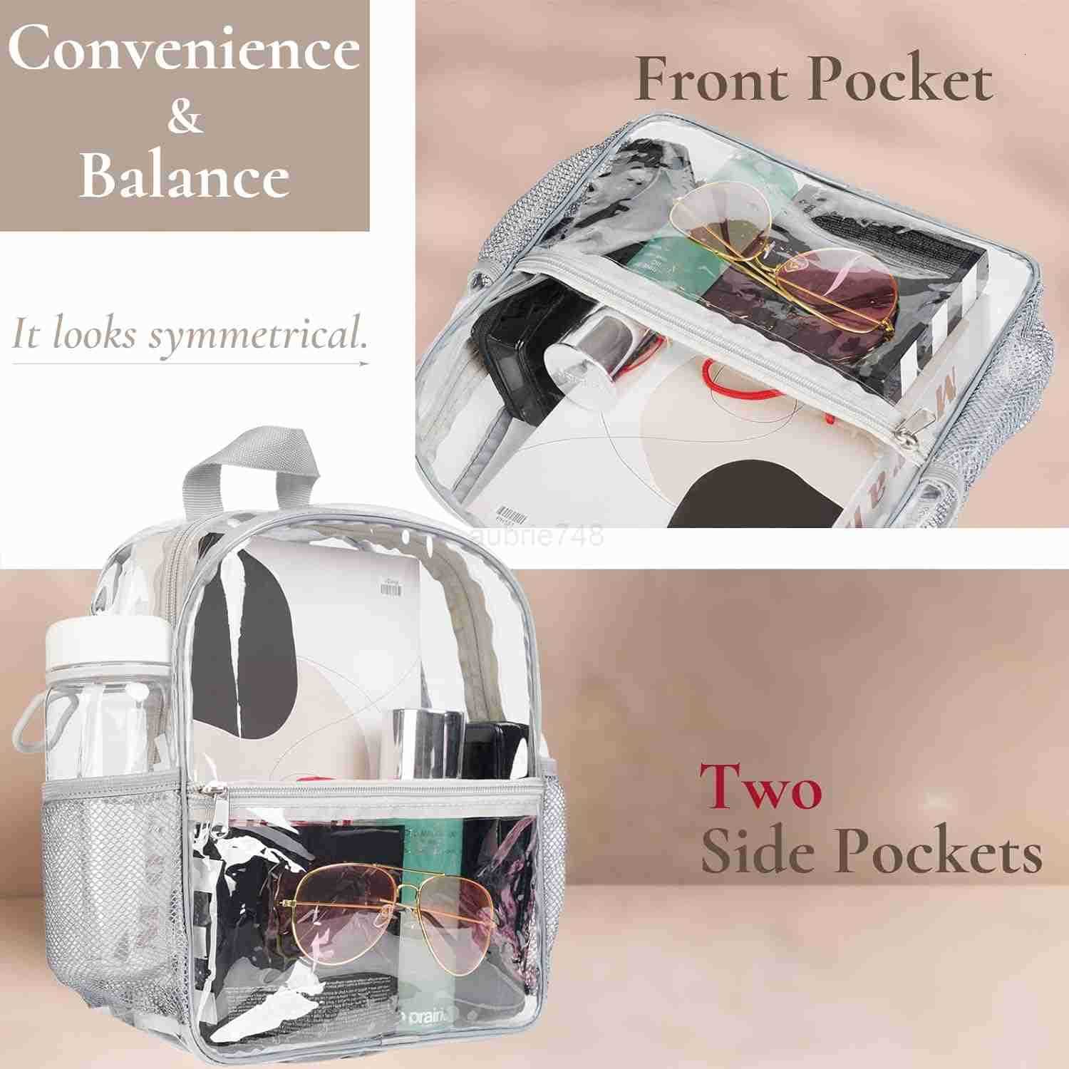 Clear Backpack for Stadium Events 12x6x12 bag clear bag for stadium events for Sport Concerts Festival GreyZ250920