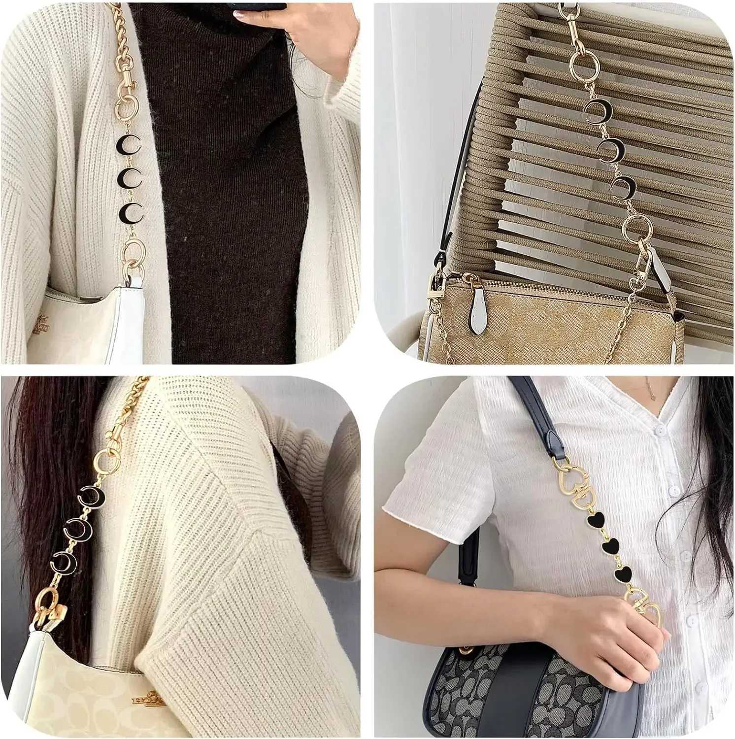 Women Bag Strap Extender Moon Heart Shape Purse Exquisite Extender Chain Handbags Replacement Chain Charms Supplies Accessories Z250920