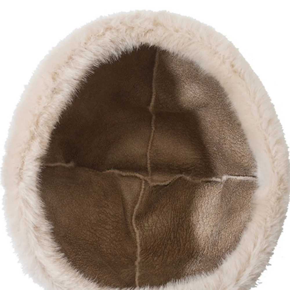 Cute Panda P Hat For Wen Faux Fur Fluffy Hat Warm Thick Beanies C Bear Ear P Hat Winter Cycling Pr C Y250920