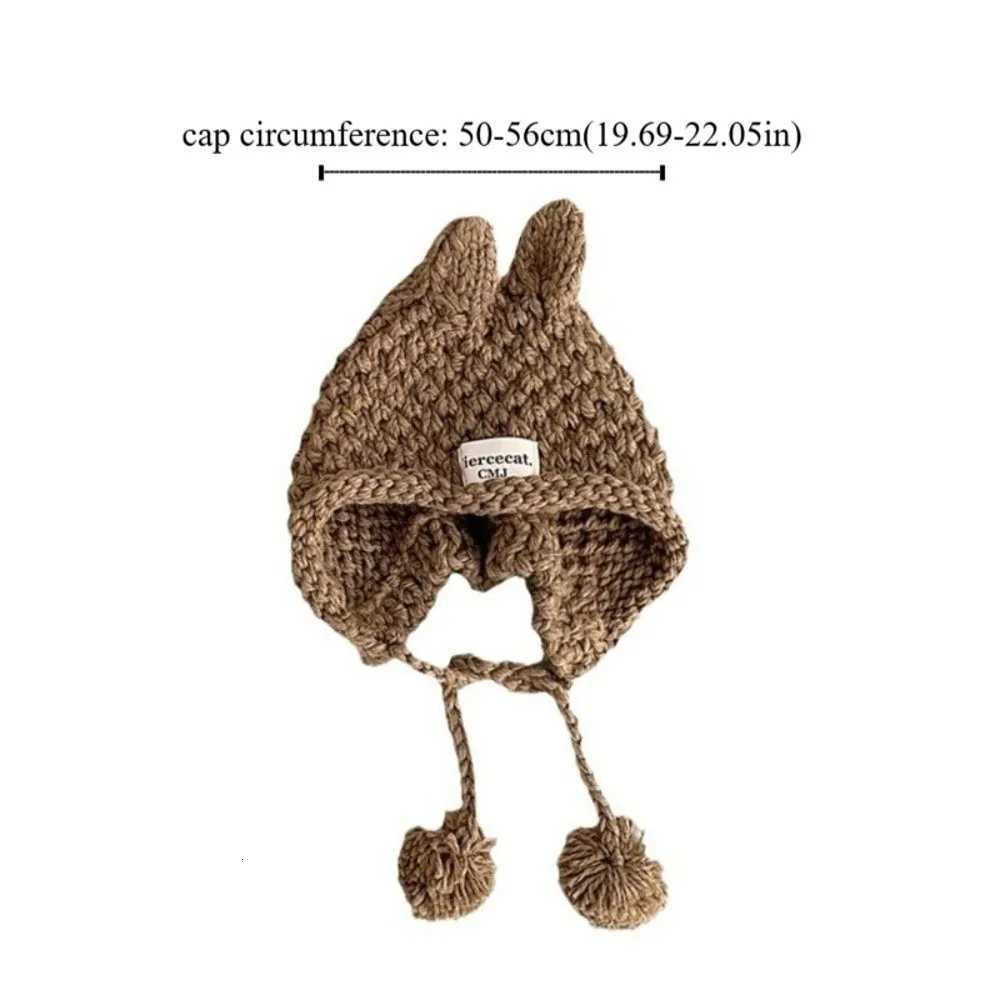 Fashion Solid Color Baby Crochet Hat Soft Warm Rabbit Ear Hand Knitted C Outdoor Autumn Winter Ear Protection C Toddler Y250920
