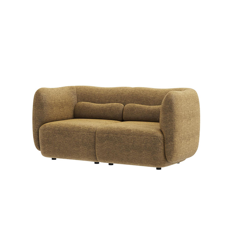 Living Room Furniture Cozy Light - Brown Two - Person Wave - design Sofa, Ideal for Intimate Conversations
