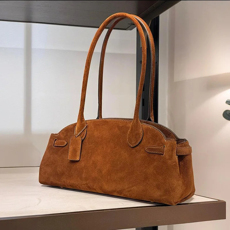 Matte Suede Leather Handbag Fashion Multicolor Boston Shoulder Bag Large Capacity Simple n Bowling Womens 250920