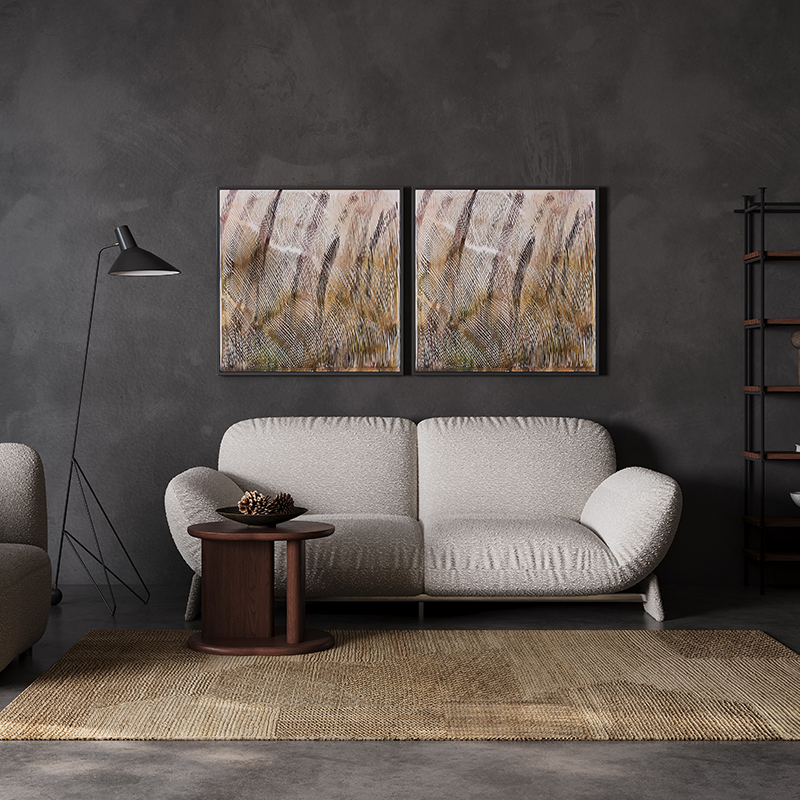 Living Room Furniture Comfortable Light - colored Double - seater Boucle Upholstered Sofa for Living Spaces