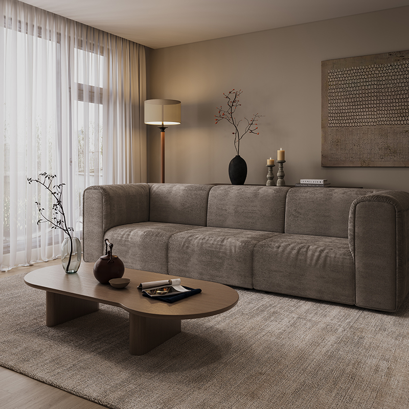 Living Room Furniture Modern Rust - Orange Three - Seater Honey Pot Sofa, Perfect for Contemporary Homes