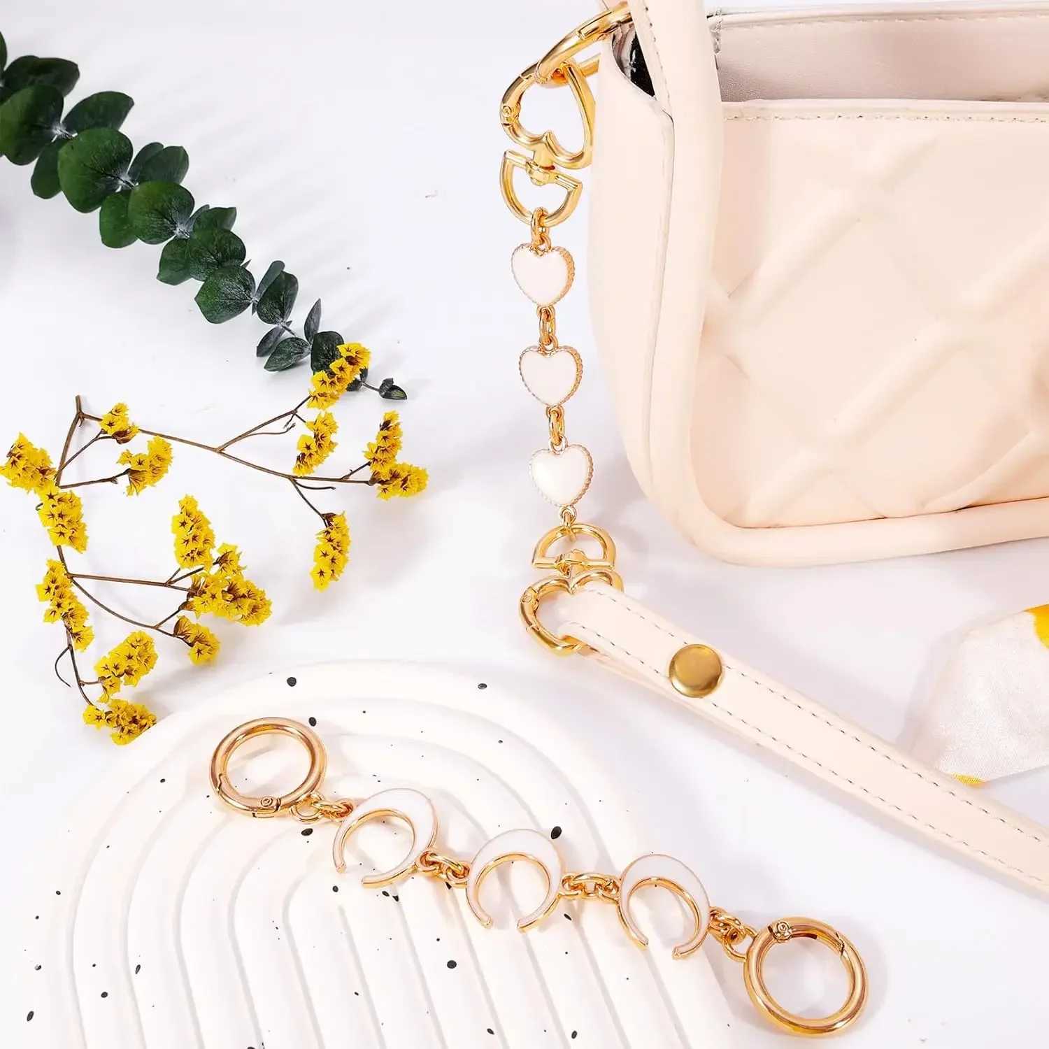 Women Bag Strap Extender Moon Heart Shape Purse Exquisite Extender Chain Handbags Replacement Chain Charms Supplies Accessories Z250920