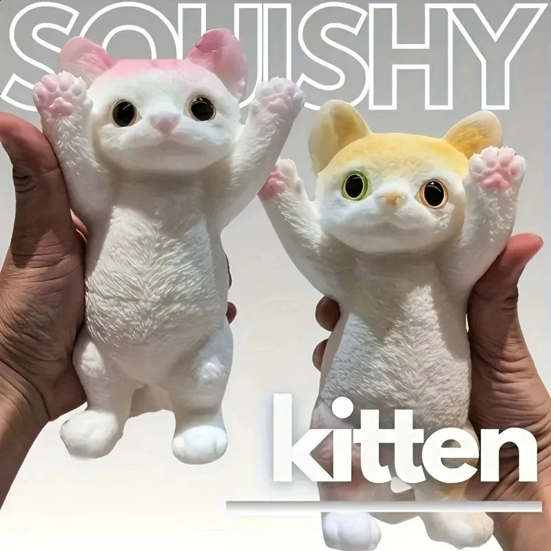 Cat Squishy Squeeze Toys Kawaii Handmade Cat Animal Fufu Sensory Toys Party Favors Gifts for Adults Kids 250919