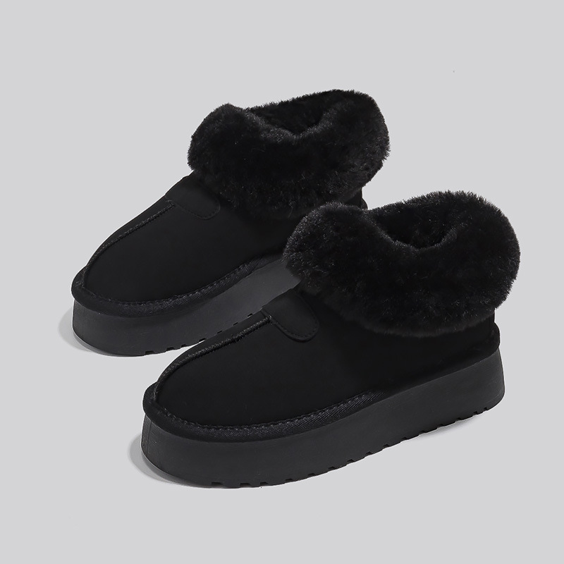 Free Shipping 2025 Winter Women's Platform Snow Boots Slip-On Plush Lined Thermal Slip-Resistant Fashion Booties
