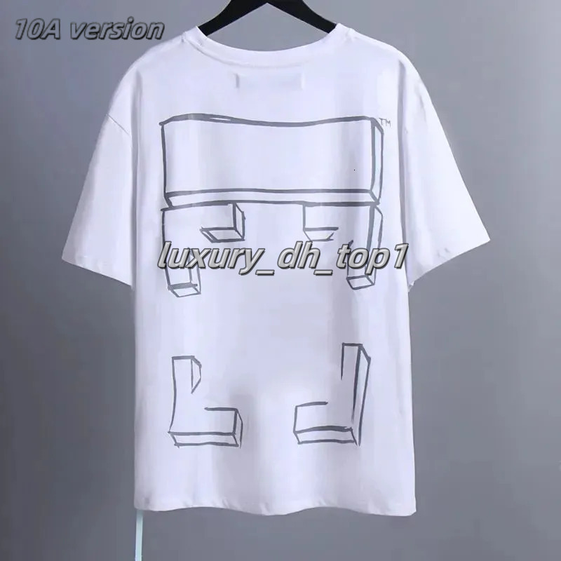 2025 10A off whitte shirt Designer Men T-shirt Letter Print Clothing White Shirts Women Loose Short Sleeve New Clothing off whithe 608