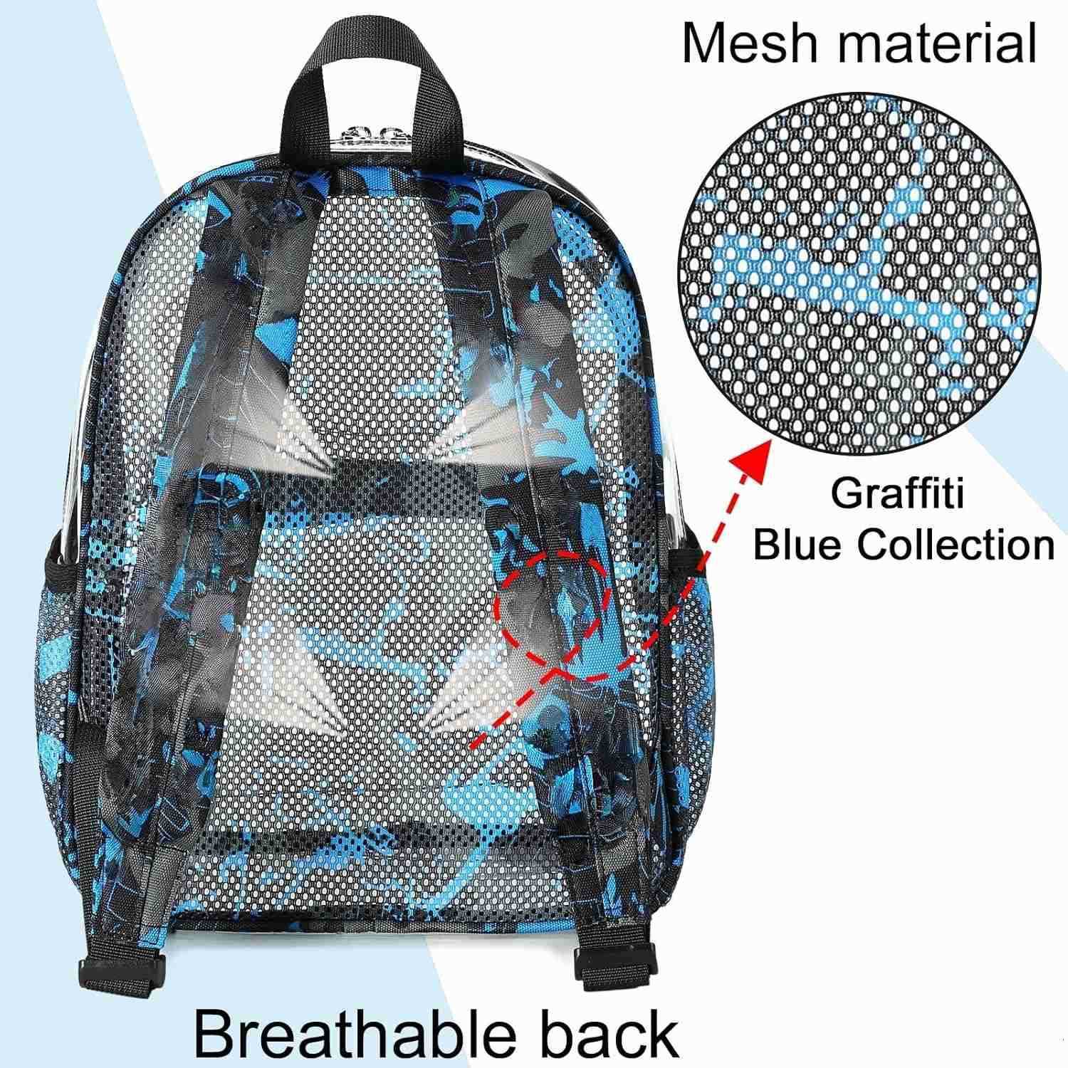 Clear Mini Backpack for Stadium Events Approved 12x12x6 Small Transparent Backpacks Plastic See Through Clear Bag for Concerts Work Festival Security 
