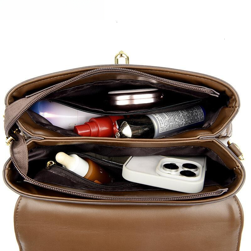 Guguo Designer Bag 2025 New Leather Fashionable High-end Minimalist Luxury Bag Fashion Bag Handbag Shoulder Sloping Bag Women's Bag Tote Bag Leis