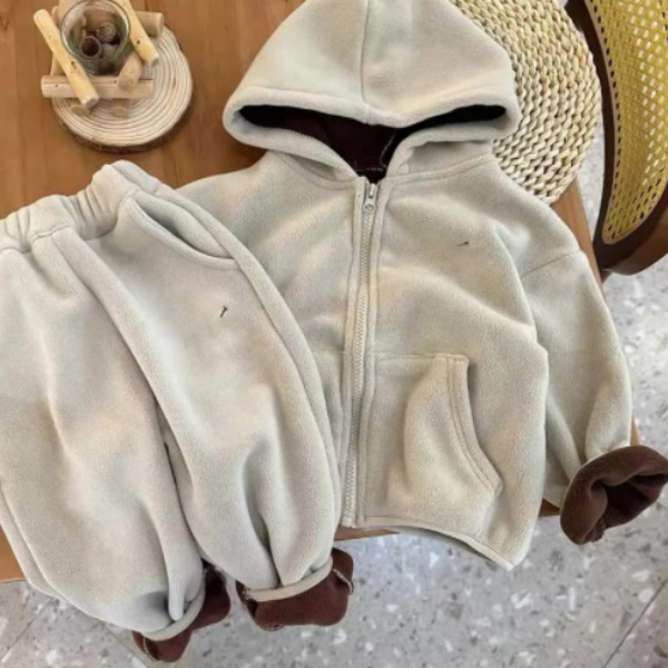 Fashion Luxury Kids Sport Clothing Sets Designer Boys Girls Hoodie Sweatshirt Pants Velvet Warm 2pcs Children Clothes outfits