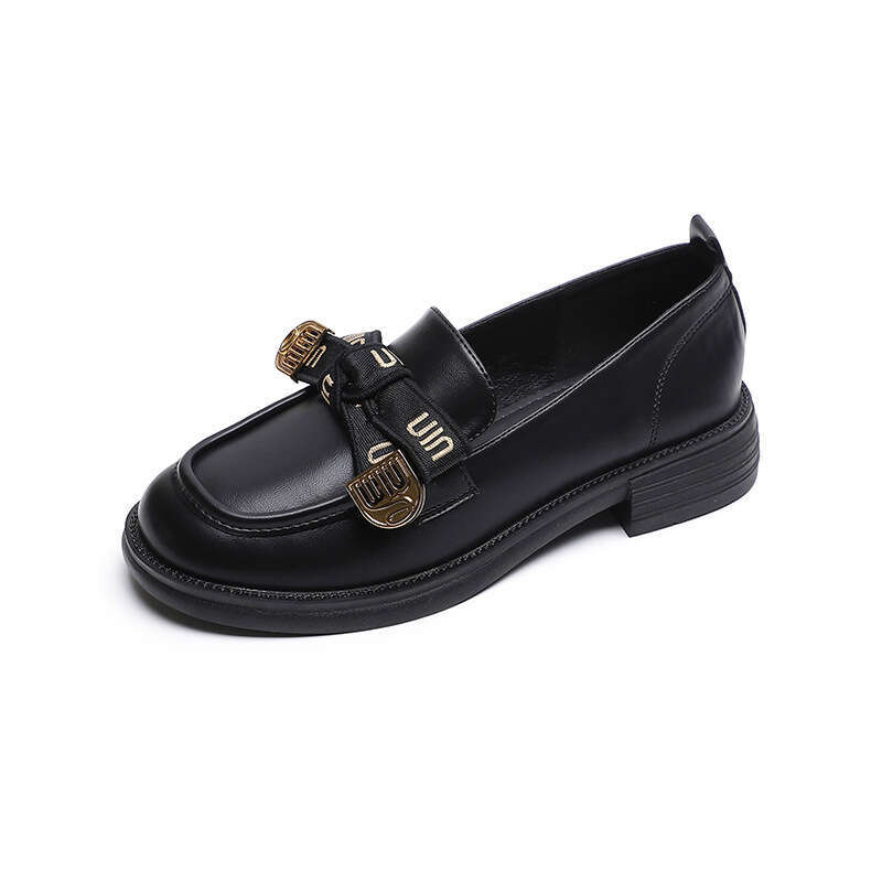 Weiwei Girl 2897-6 Thick-Soled Women's Spring and Autumn British Style Bowknot Chunky Heel Soft Sole Loafers