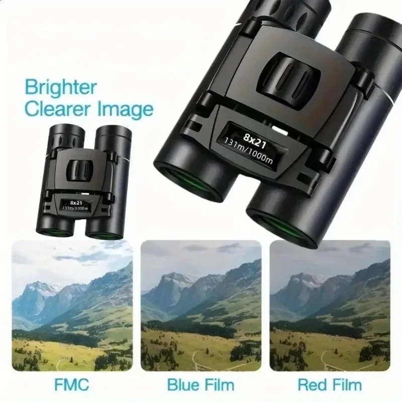 9001000x25 HD Powerful Binoculars 9000M Long Range Folding Mini Telescope FMC Optics For Hunting Sports Outdoor Camping Travel 250919