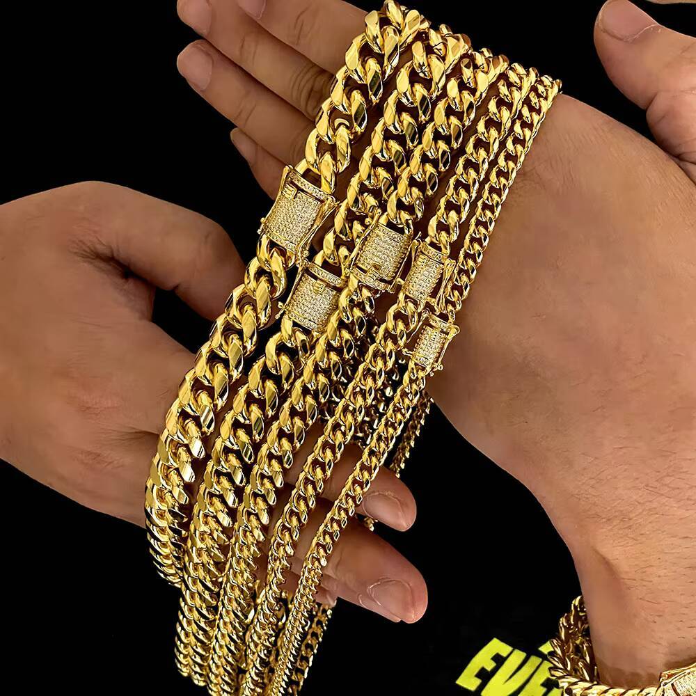 Miami Cuban Chain Necklace Hiphop Jewelry Gemstone Tarnish Free 925 Sterling Silver 6mm Cuban for Men Women Unisex Fine Jewelry