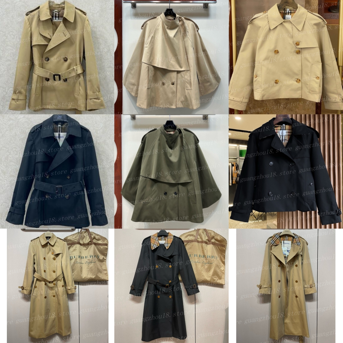 (Premium Version) 10A Fashion Spring Autumn Simple Short Trench Coat Women High-end Korean Style Double Breasted Lace-up Windbreaker Long Jackets 32788