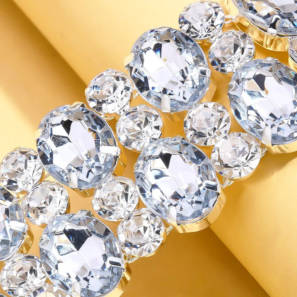 XSBODY Exquisite Round Multirow Choker Necklace Wedding Ornament Bling Gift Geometric Rhinestone Collar Accessories for Women 250919