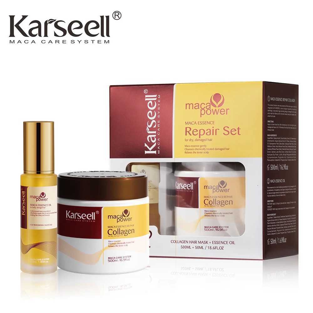 Karseell Collagen Hair Mask 500ml 169 floz Argan Oil Hair Serum 50ml 169 floz for Dry Damaged Hair All Hair Types F250919