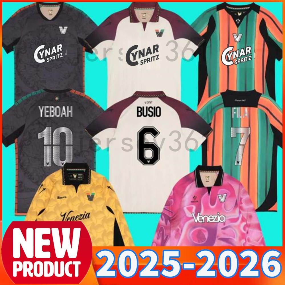25 26 Venezia Soccer Jerseys black ARAMU FORTE Venice 2025 2026 BUSIO Football Shirts home away 3rd Adult Kids Kit Uniforms beautiful jersey