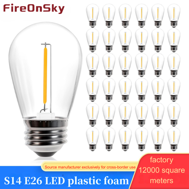 S14 E26 LED Plastic Bulb 0.6W 40LM, 60W Equivalent Warm White 2700K Decorative Light, 24-Pack Low Energy Consumption Bulbs for Sign Display Lighting-H