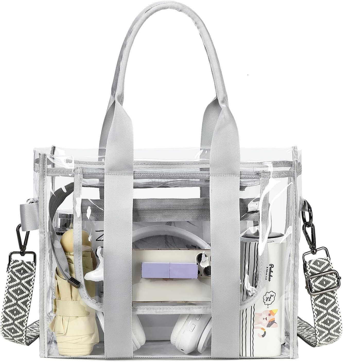 Clear Bags for Women Tote Bag Crossbody Bag Stadium Approved Clear Purse for Sports Events Concert Work BeachZ250920