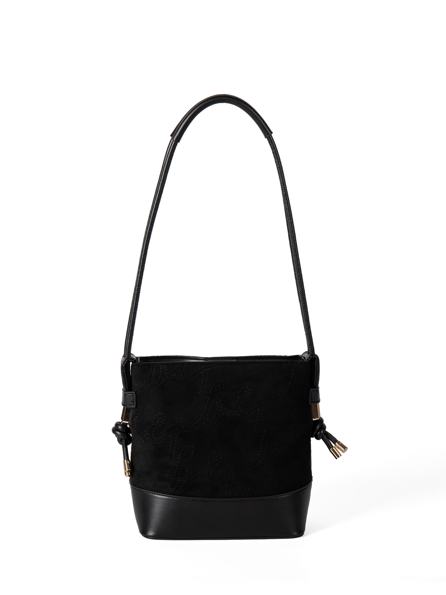 2025 Korean-Style New Autumn Winter Color-Blocking Retro Bucket For Women Niche Design Same Style As Iuencers Popular Handbag And Shoulder Bag