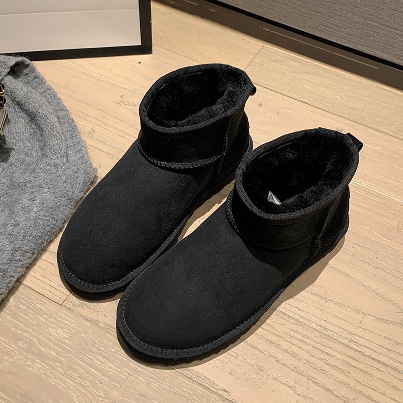 ifffly Snow boots for men and women, short boots with fur and thickened cotton for warmth and anti-slip