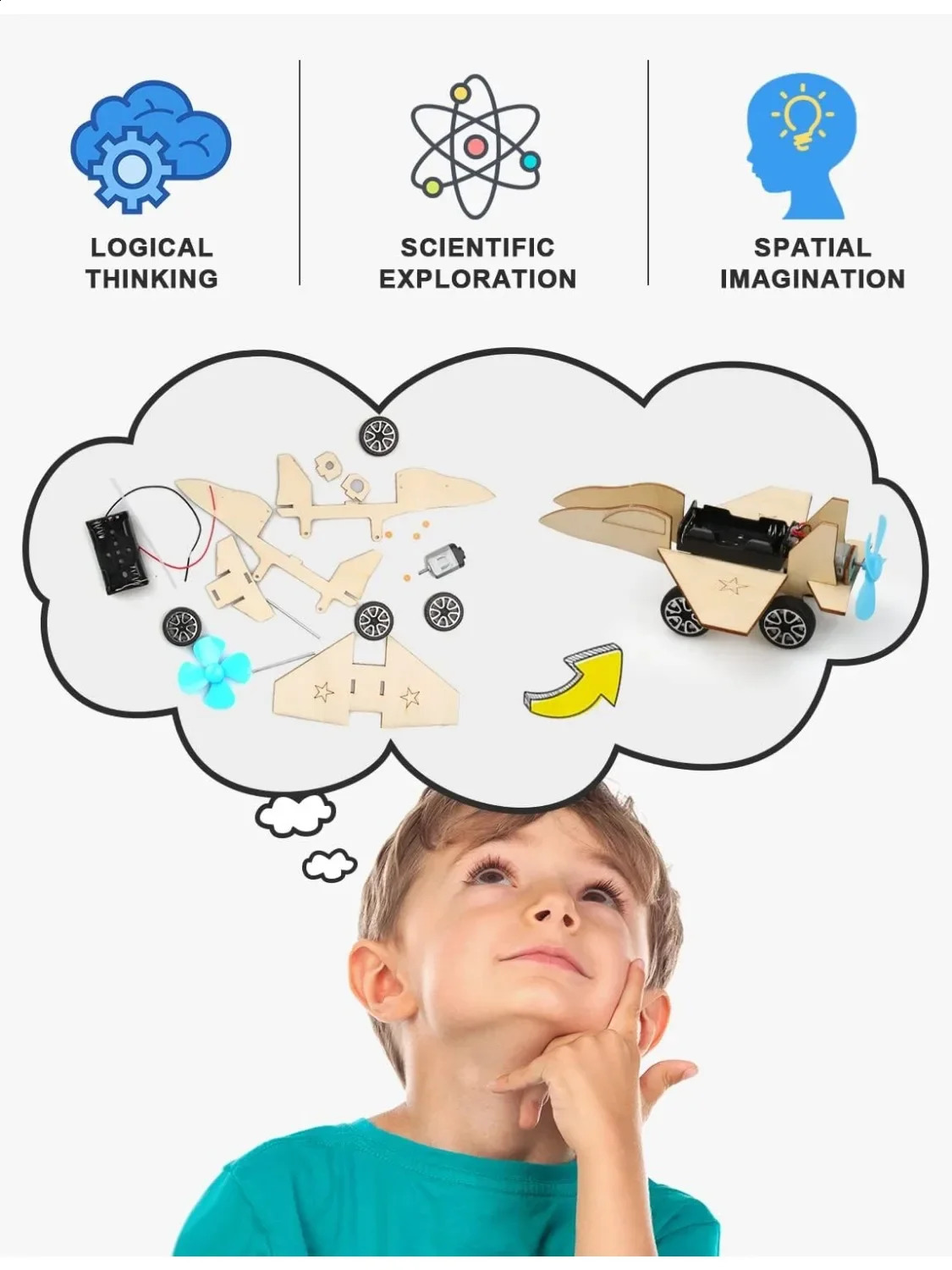 STEM Model Car Kits 3D Wooden Puzzles Toys Educational Science Crafts Kits Toy Wood Building Kit Halloween Gifts for Boys Kids 250919