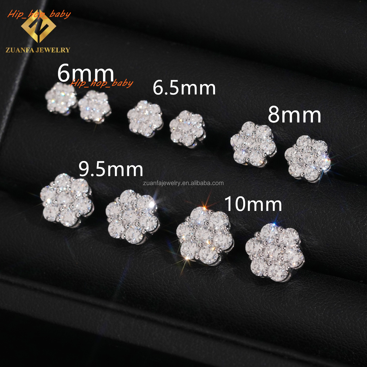 IGI Certificate Full Size Iced Out 925 Sterling Silver Lab Grown Diamond HPHT Honey Comb Setting Luxury Stud Earrings Screw Back